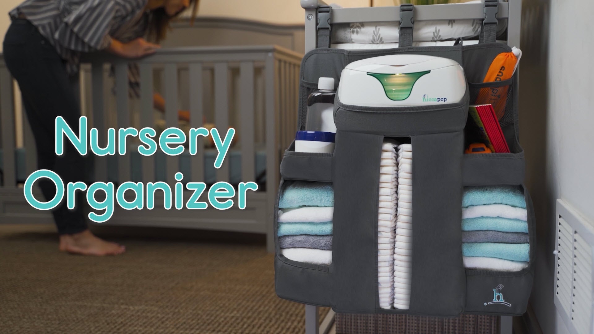 Hiccapop Nursery Organizer and Baby Diaper Caddy | Hanging Diaper Organization Storage for